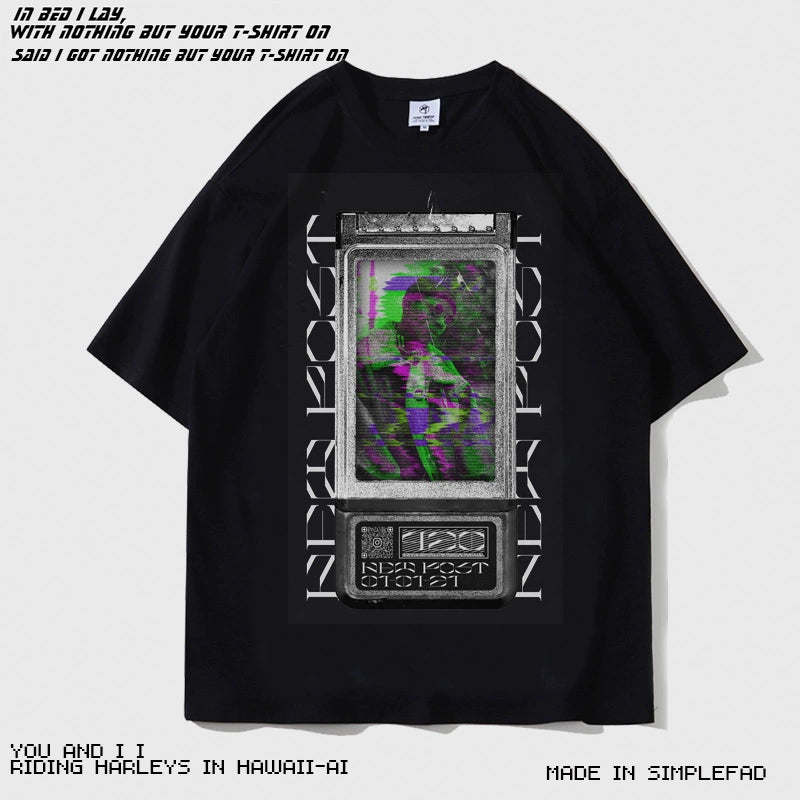Trendy Dark Special-Interest Design Half-Length Sleeve Versatile T-shirt