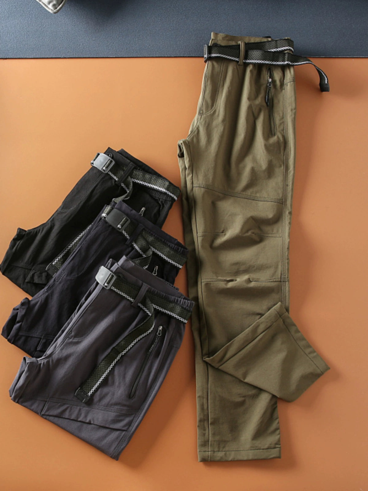 Spring and Autumn Functional Elastic Quick-Drying Multi-Pocket Trousers Outdoor