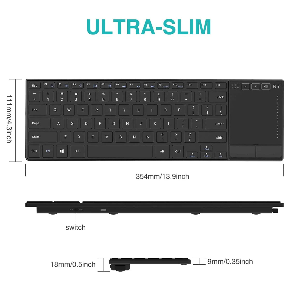 Rii K22 Bluetooth Wireless Mini Keyboard