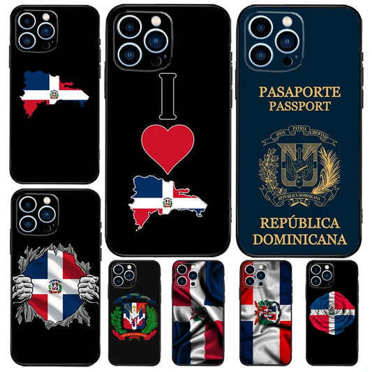 Dominican Republic Flag Case – Compatible with iPhone 15, 16, 14, 13, 12, 11 Pro Max, Plus, X, XR, XS Max, 12, 13 Mini, Soft Bumper Cover