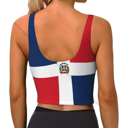 Women's Sexy Sports Vest – Dominican Republic Flag Streetwear Crop Top