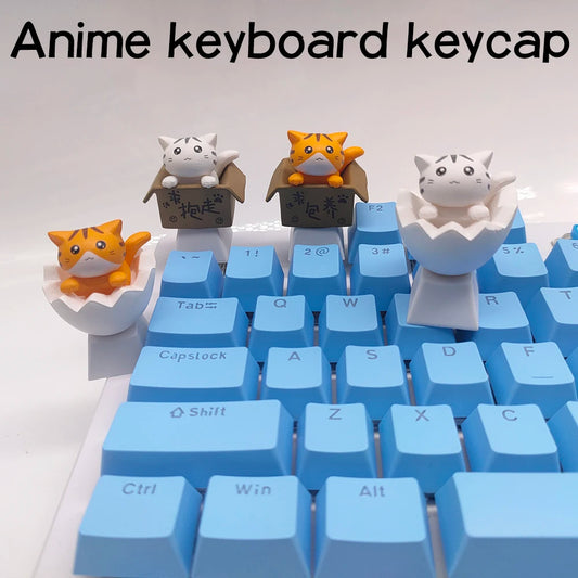 Cute Cat Keycaps - Pink Kawaii