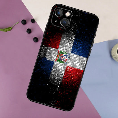 Dominican Republic Flag Phone Case – Compatible with iPhone 11, 12, 13, 14, 15, 16 Pro Max, Mini, 7, 8 Plus, X, XR, XS Max Bumper Cover