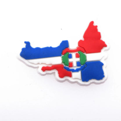 Dominican Flag Food & Pizza Shoe Charms – DIY Letter Decorations, Kids' Funny Gifts