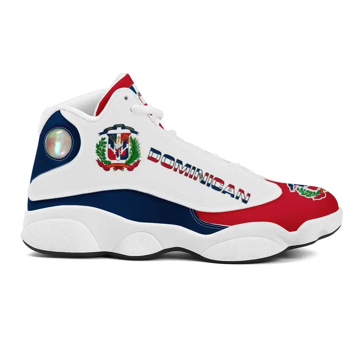 Dominican Republic Flag Custom Lace-Up Sneakers – Casual, Cozy, Durable Running Shoes for Teen Boys, Men's Basketball Sports Footwear