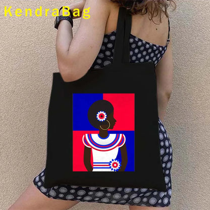 Dominican Republic Flag & Sunset Canvas Tote Bag – Punta Cana, Santo Domingo, Eco-Friendly Shopper Handbag