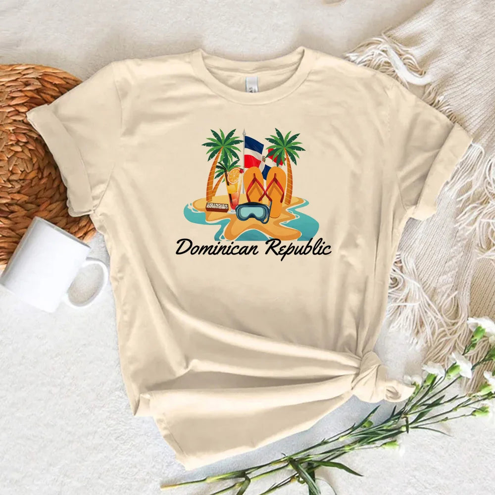 Dominican Republic Graphic Y2K Summer Tee – Women's Designer Anime Top