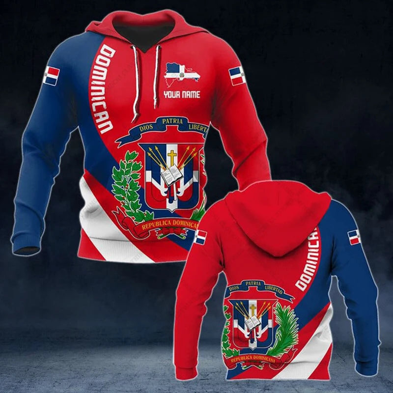 Dominican Emblem Hoodies – Men's Fashion Sweatshirts, Loose Fit, Oversized Streetwear