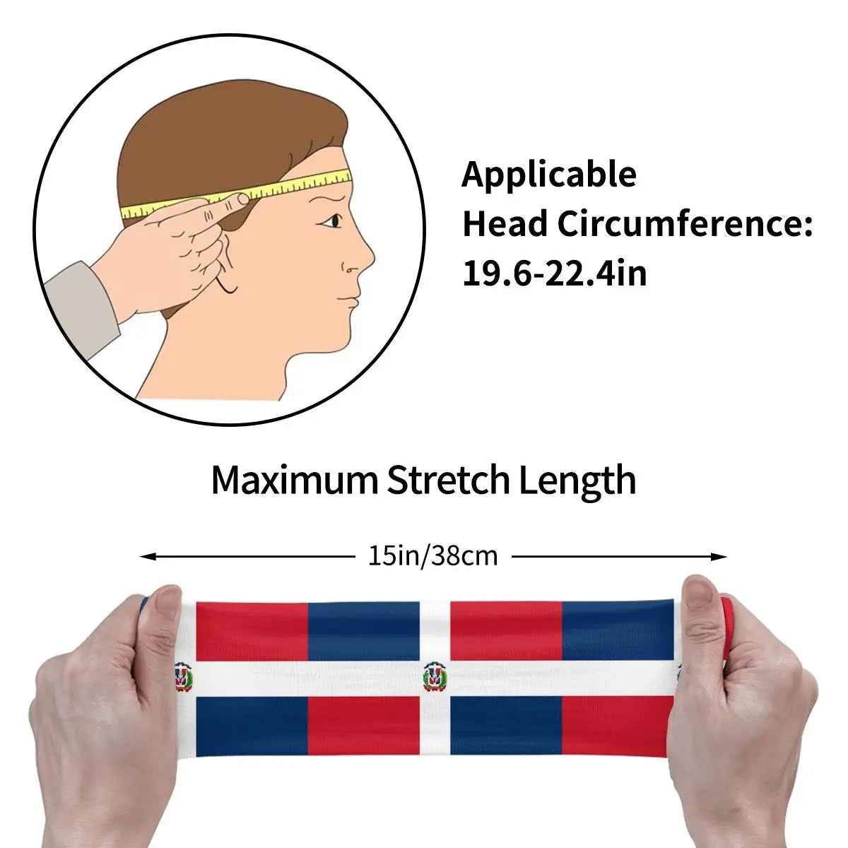 Dominican Republic Flag Sports Sweatband – Breathable Yoga Headband for Hair