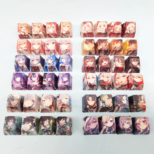 4 Keys/Set R4 Hot Sublimate PBT Anime Cartoon Keycaps for Mechanical Keyboards