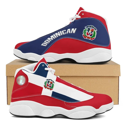 Dominican Republic Flag Custom Lace-Up Sneakers – Casual, Cozy, Durable Running Shoes for Teen Boys, Men's Basketball Sports Footwear