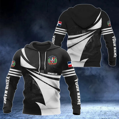 Dominican Emblem Hoodies – Men's Fashion Sweatshirts, Loose Fit, Oversized Streetwear