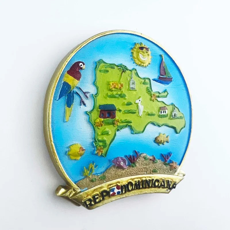 Dominican Republic Fridge Magnets – Creative Tourism Souvenirs, Magnetic Stickers for Home Decor and Wedding Gifts