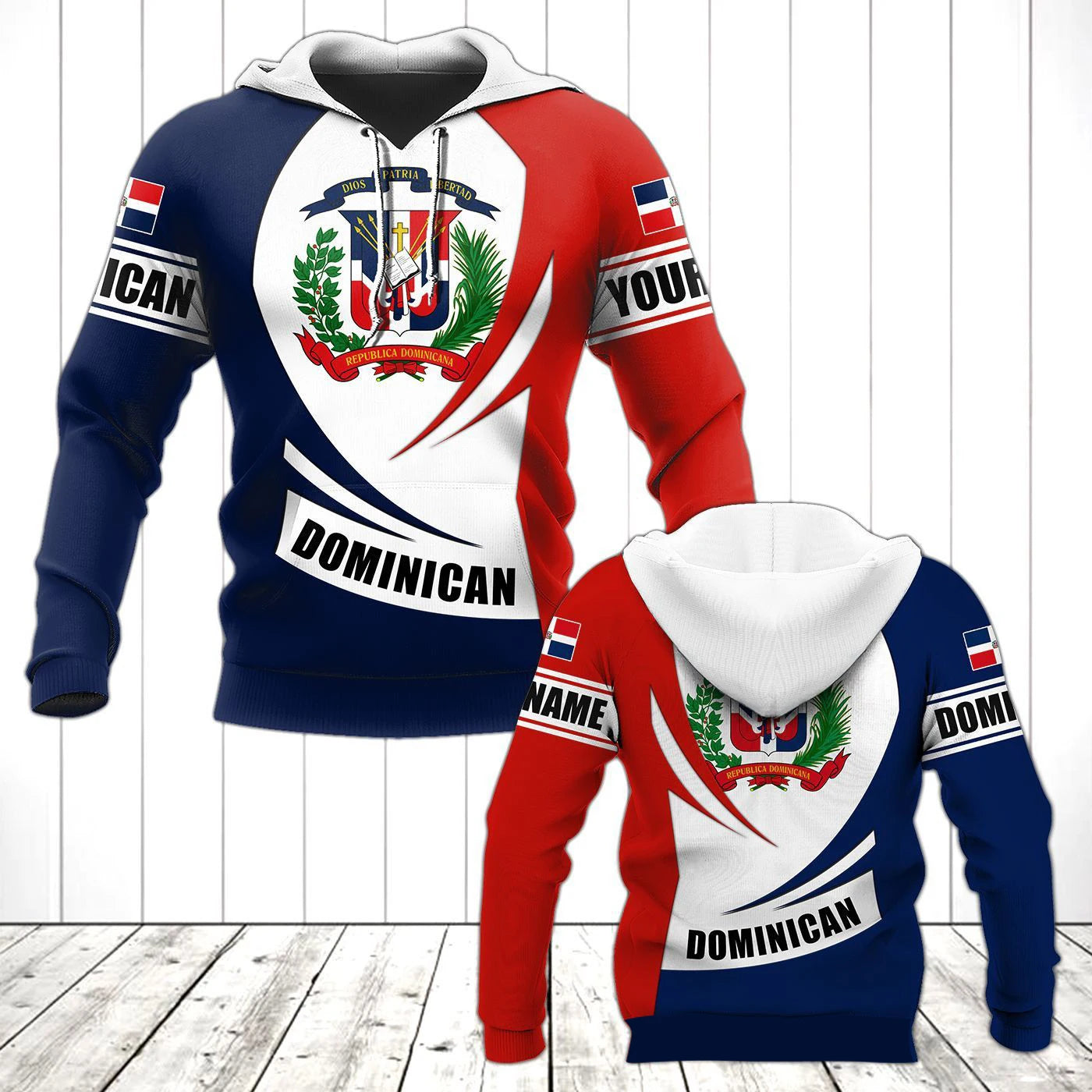 Dominican Emblem Hoodies – Men's Fashion Sweatshirts, Loose Fit, Oversized Streetwear