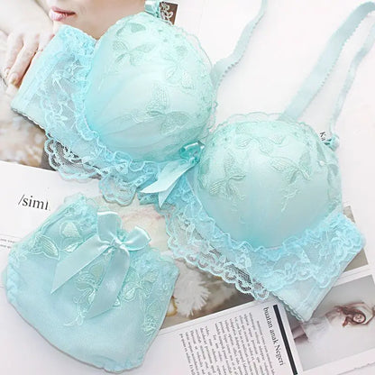 Hot Sale Sexy Lingerie Set - Wireless Lace Bra & Panties for Women