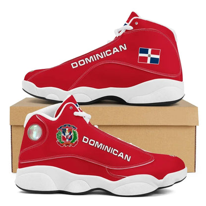 Dominican Republic Flag Custom Lace-Up Sneakers – Casual, Cozy, Durable Running Shoes for Teen Boys, Men's Basketball Sports Footwear