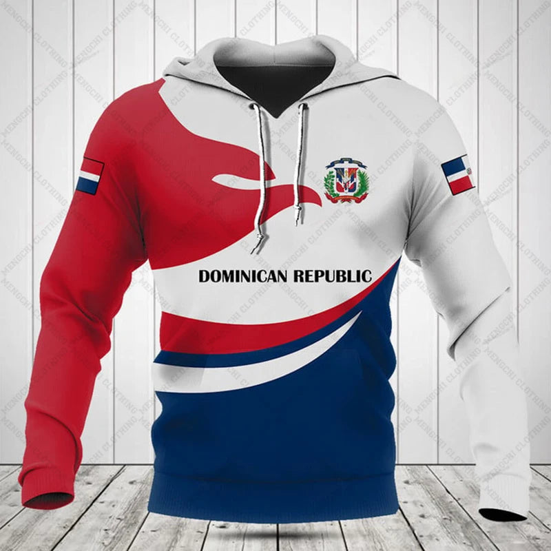 Dominican Emblem Hoodies – Men's Fashion Sweatshirts, Loose Fit, Oversized Streetwear