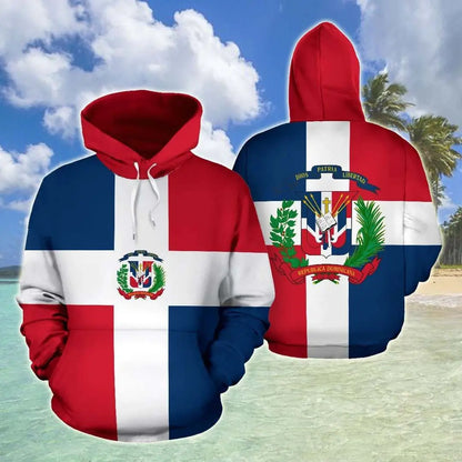 Dominican Emblem Hoodies – Men's Fashion Sweatshirts, Loose Fit, Oversized Streetwear