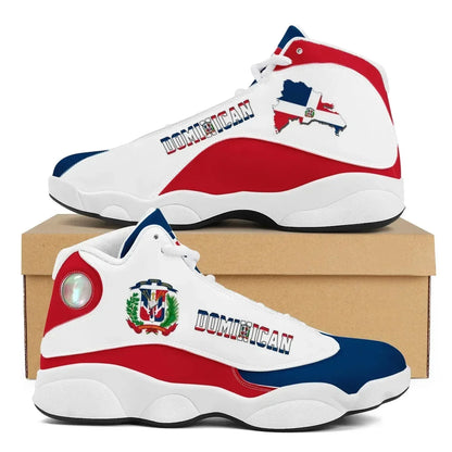 Dominican Republic Flag Custom Lace-Up Sneakers – Casual, Cozy, Durable Running Shoes for Teen Boys, Men's Basketball Sports Footwear