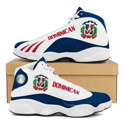 Dominican Republic Flag Custom Lace-Up Sneakers – Casual, Cozy, Durable Running Shoes for Teen Boys, Men's Basketball Sports Footwear