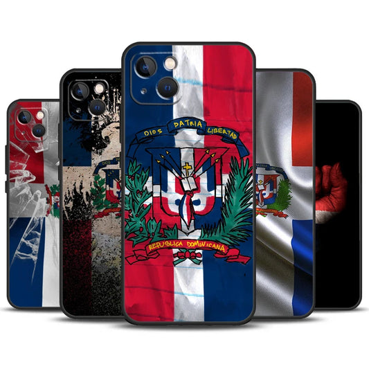 Dominican Republic Flag Phone Case – Compatible with iPhone 11, 12, 13, 14, 15, 16 Pro Max, Mini, 7, 8 Plus, X, XR, XS Max Bumper Cover