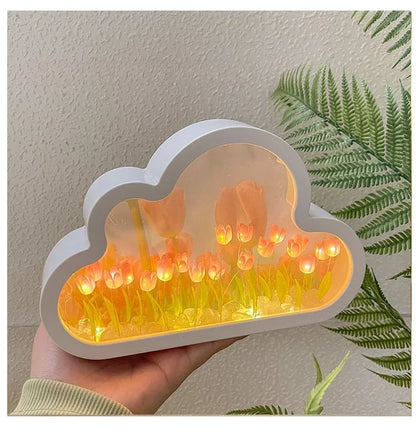 Tulip Cloud Nightlight - Decorative Desktop Ornament, Perfect Birthday & Valentine’s Gift