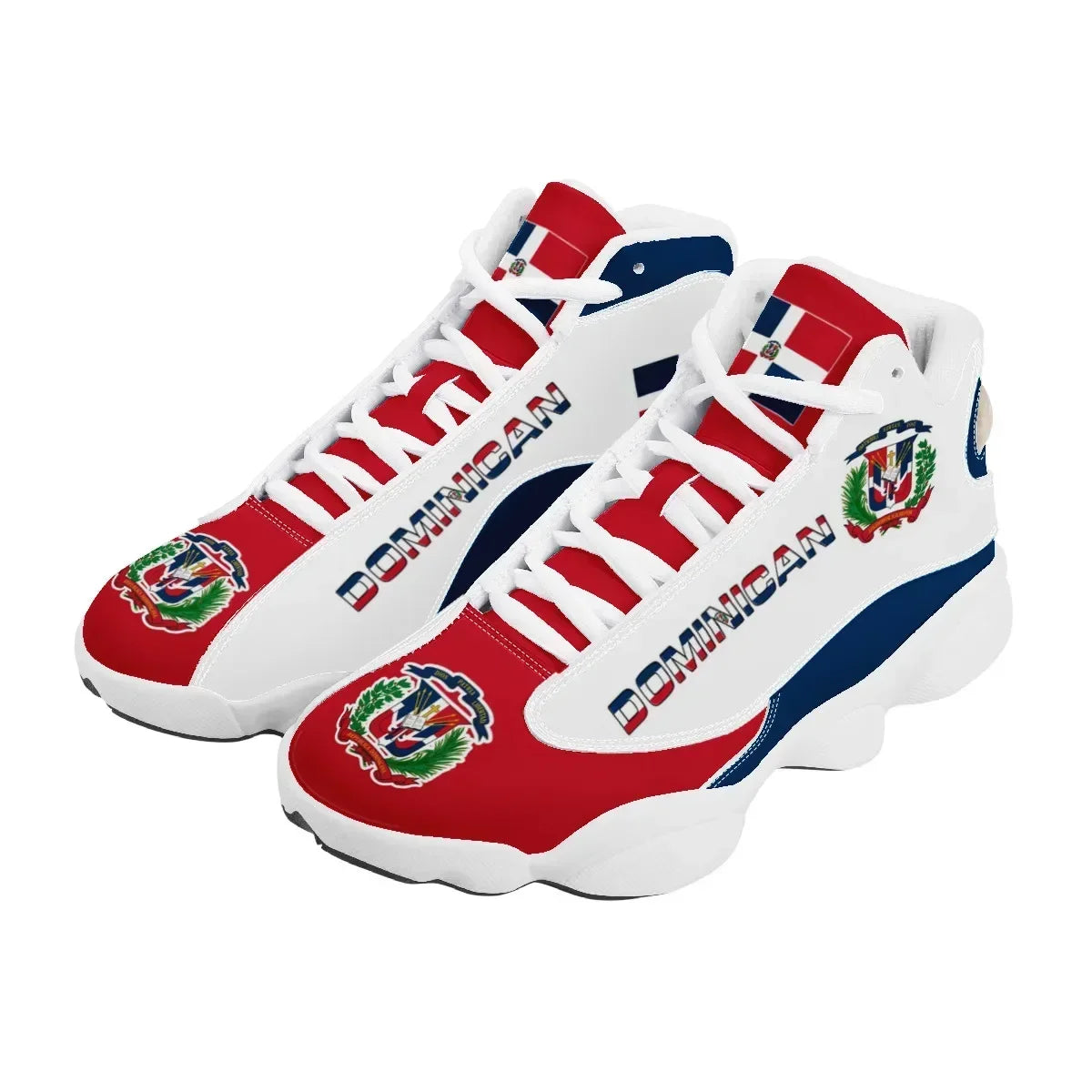 Dominican Republic Flag Custom Lace-Up Sneakers – Casual, Cozy, Durable Running Shoes for Teen Boys, Men's Basketball Sports Footwear