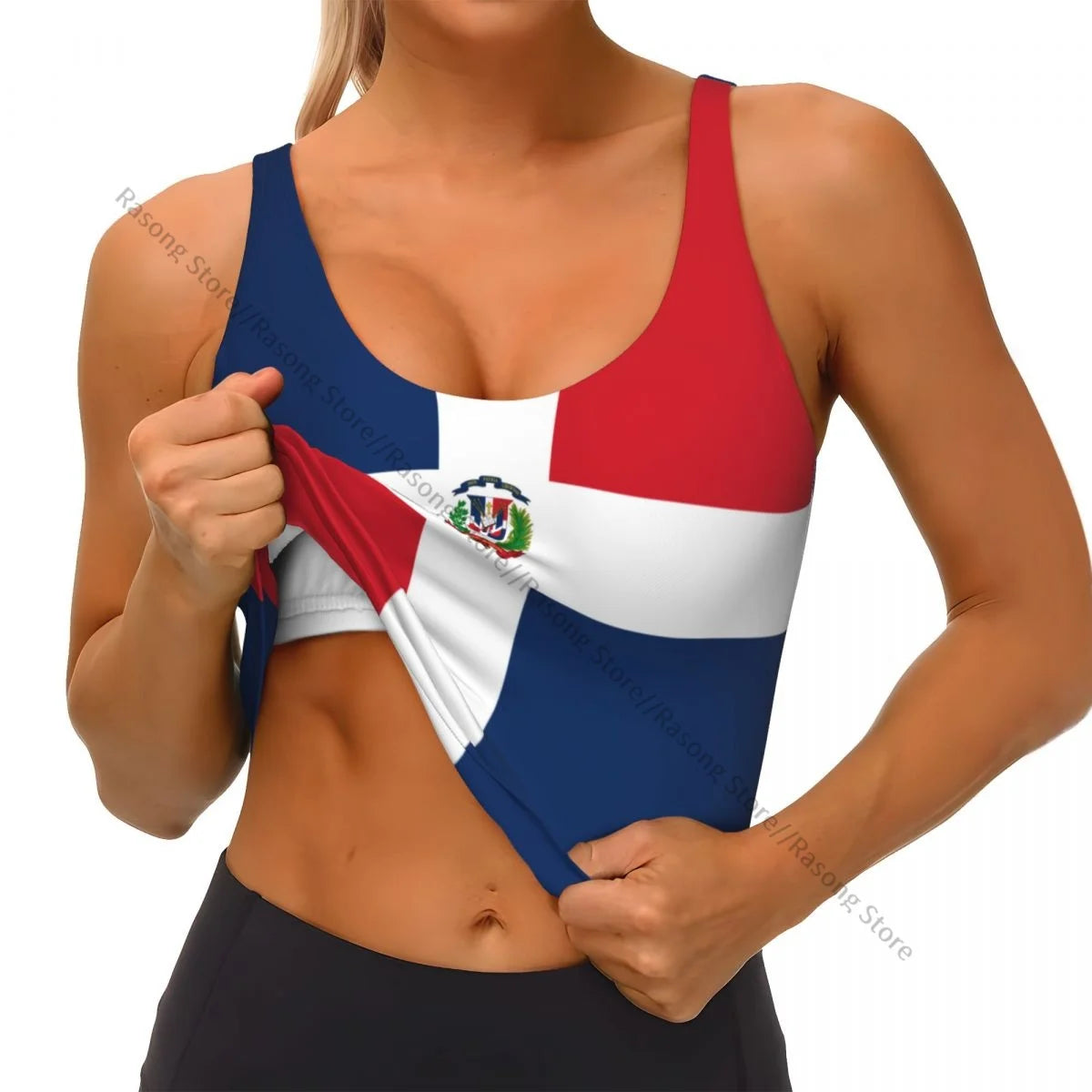 Women's Sexy Sports Vest – Dominican Republic Flag Streetwear Crop Top