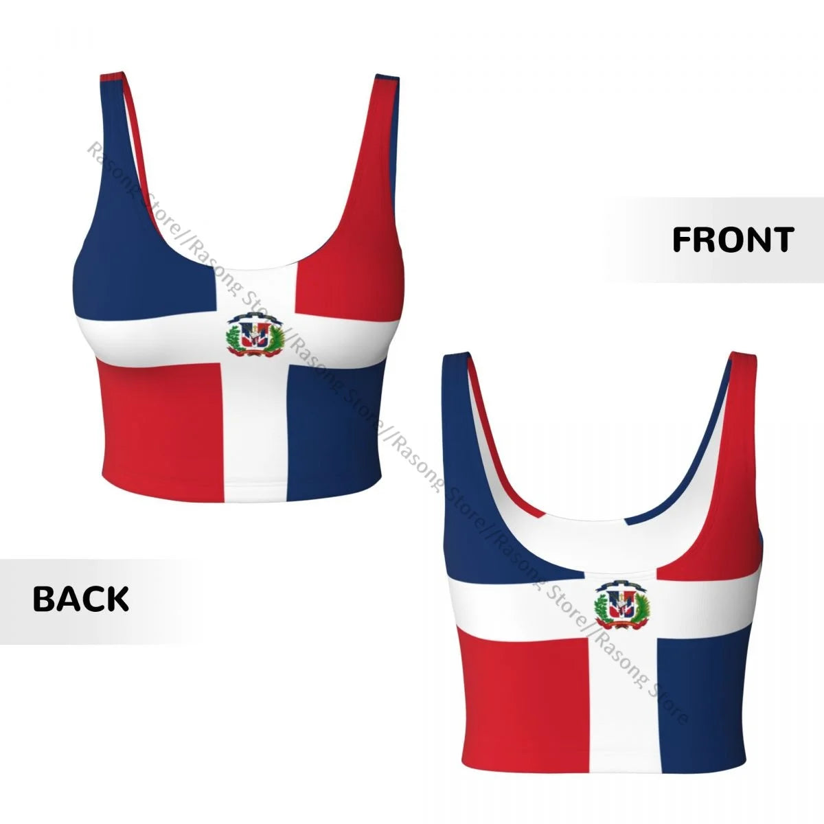 Women's Sexy Sports Vest – Dominican Republic Flag Streetwear Crop Top