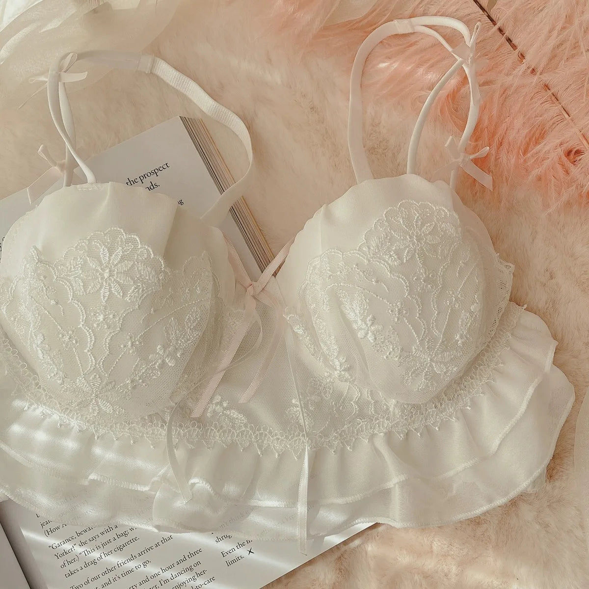 Japanese Lolita Lace Bra Set - 1/2 Cup, Sweet & Sexy, Support for Small Chests