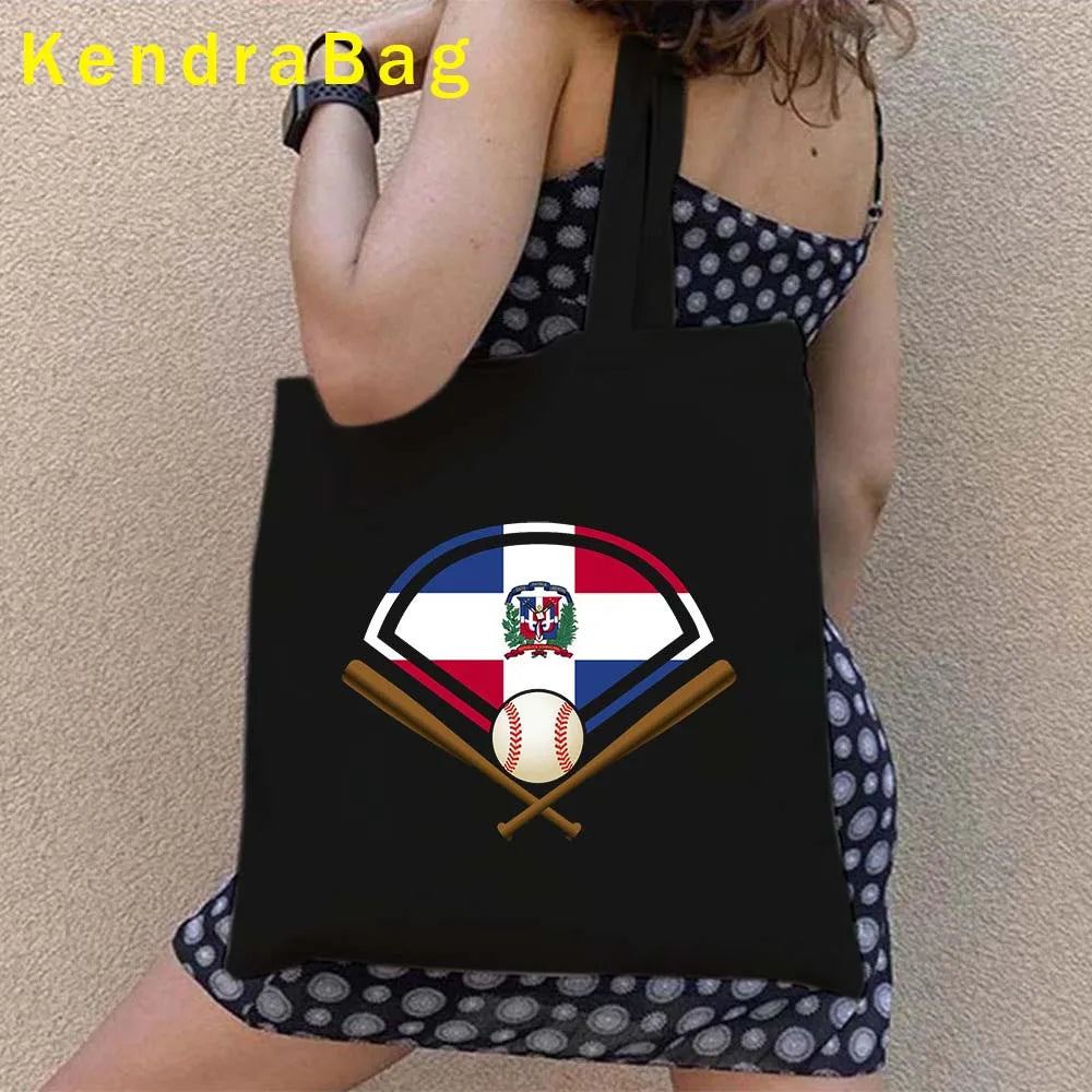 Dominican Republic Flag & Sunset Canvas Tote Bag – Punta Cana, Santo Domingo, Eco-Friendly Shopper Handbag