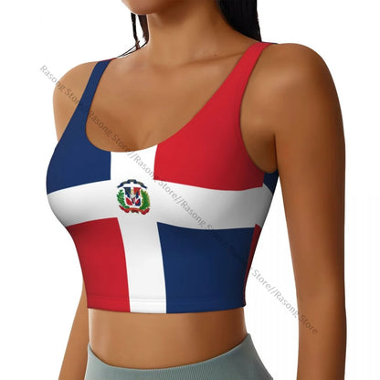 Women's Sexy Sports Vest – Dominican Republic Flag Streetwear Crop Top