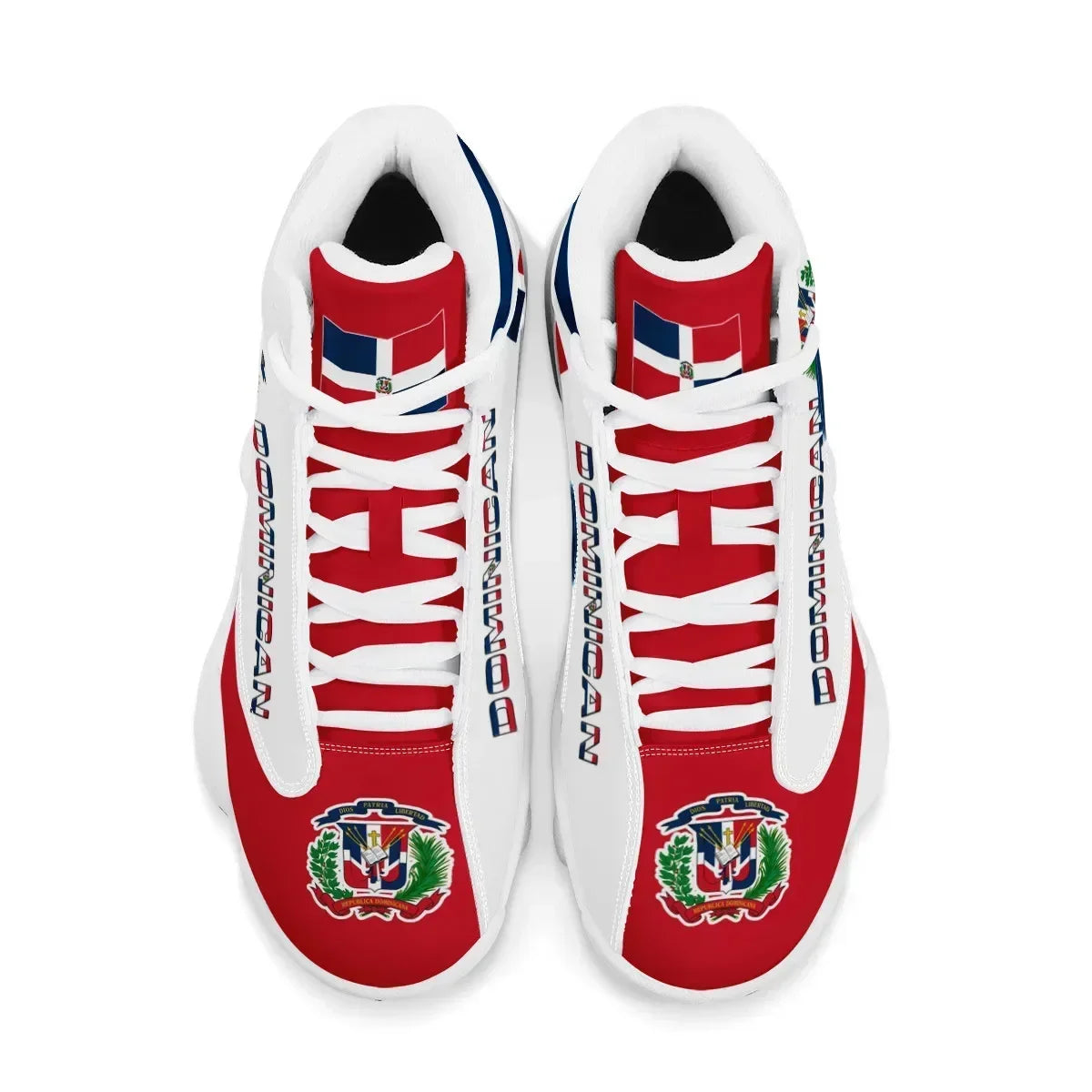 Dominican Republic Flag Custom Lace-Up Sneakers – Casual, Cozy, Durable Running Shoes for Teen Boys, Men's Basketball Sports Footwear