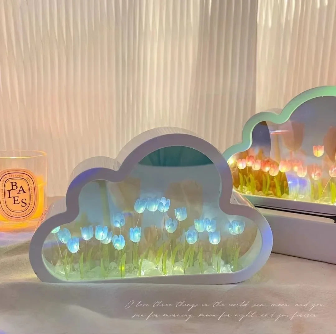 Tulip Cloud Nightlight - Decorative Desktop Ornament, Perfect Birthday & Valentine’s Gift